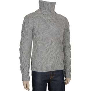 Malo Mens Gray Thick 14 Ply Cashmere Turtleneck Sweater Small S Euro 