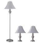 Lite Portable One Floor Lamp and Two Table Lamp in Metal Frame 