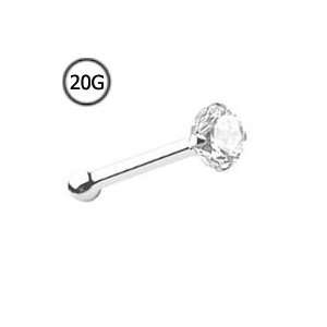   Nose Bone Ring 2.5mm Genuine Diamond GH VS1 VS2 20G FREE Nose Ring