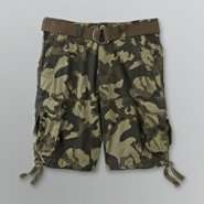 Route 66 Mens Belted Camouflage Cargo Shorts 