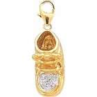   Baby Shoe Charms   14k Diamond Baby Shoe Charm (Gold ColorYellow Gold