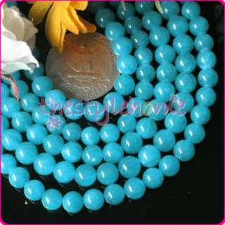 6mm Blue Chalcedony Round Gemstone Loose Beads 15.5  