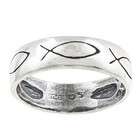 Silver Moon R19776 5 5 Sterling Silver Christian Fish Design Band Ring