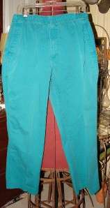 Vintage Mens Green Eddie Bauer Golf Pants Elastic Waist Sz Lg  