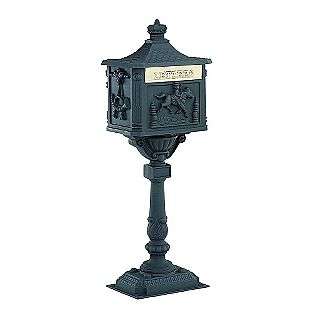 Victorian Pedestal Mailbox   Black  Amco Metal Industrial Corporation 