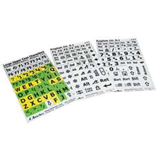   Keyboard Labels   Black on White, Yellow, Green Background (801294