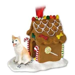  Husky Gingerbread House Ornament   Red & White: Home 