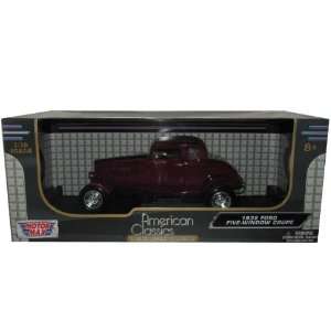  1932 Ford Five Window Coupe Burgundy 1/18 Diecast Model 