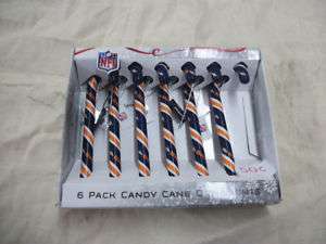 Denver Broncos Candy Canes NFL Christmas Ornaments  