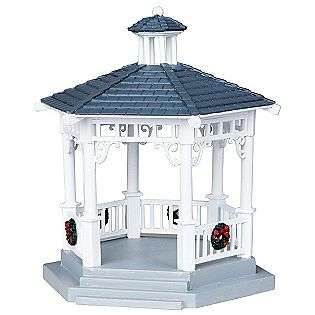 Christmas Village Accessory   Plastic Gazebo With Decorations  Lemax 