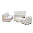 Diamond Sofa Furniture Zen Armless Leather Sofa Set in White By 