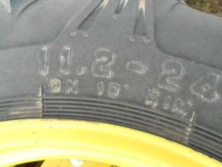 NOS JOHN DEERE COMPACT TRACTOR REAR WHEELS AND TIRES 11.2 24 ON 10 