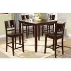 poundex 5pc counter height dining set contemporary style in walnut