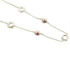 zilverzoom sterling silver pink pearl cut out square charm necklace