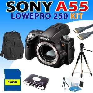  Sony a55 DSLR Camera (Body) + Lowepro Fastpack 250 (Black 