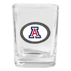  Arizona Wildcats 2 oz Glass Features Raised Matal School 