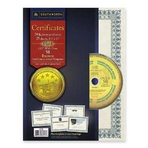  Certificate W/CD W/Borders 24Lb 8 1/2x11 25/PK Ivory 