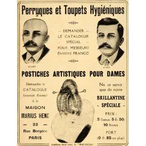 1916 Ad French Hairpieces Toupets Wigs Men Women Heng   Original Print 