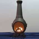   Gas Kit & Cover   Chiminea Color: Gold Accent, Cover Color: Royal Blue