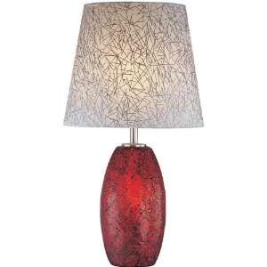  Lex Red Crackled Glass Night Light Table Lamp