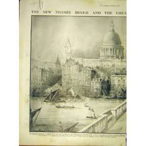   Thames Bridge London St PaulS Cathedral Oakley 1911