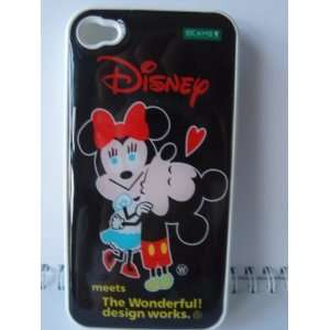  Black Mickey Mouse and Minnie iPhone 4G Snap on Back Case 
