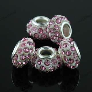 CRYSTAL RESIN EUROPEAN BIG HOLE CHARM BEADS FINDINGS WHOLESALE FIT 