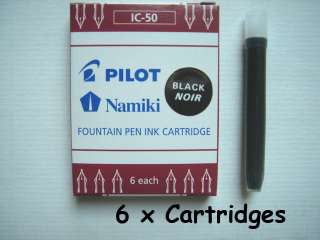 PILOT Namiki Fountain Pen Ink Cartridge Refills BLACK  