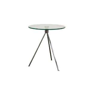   Glass Top End Table with Tripod Base By Wholesale Interiors: Home