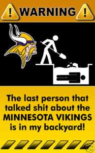 Decal Sticker Warning Sign NFL Minnesota Vikings   2  