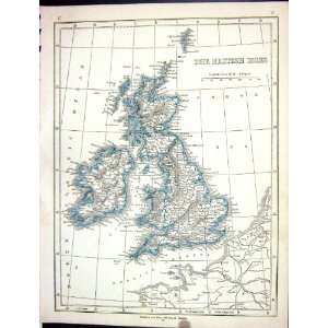  Antique Map 1853 British Isles Ireland Orkney Shetland: Home & Kitchen