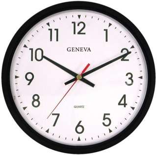 Geneva 3980GG 14 Commercial Battery Powered Quartz Wall Clock / Black 