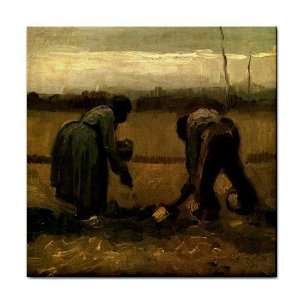  Peasant and Peasant Woman Planting Potatoes By Vincent Van 