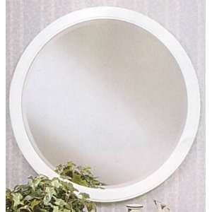  White Round Bevel Mirror
