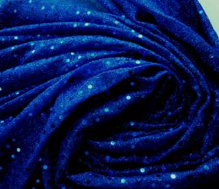 G18 Shiny Blue Sequin Fabric Nylon Material by Meter  