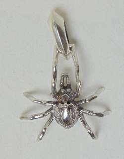 Sterling Silver Lrge 3D Creepy Spider Cross Pendant pd3  