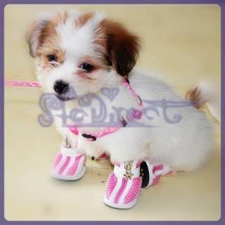 Cozy Pet Dog Breathable Stripes Boots Shoes Apparel M  