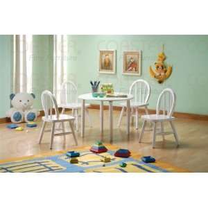   Youth Windsor Table Set in White Finish   Coaster Co.