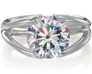 18K White Gold Wire Designer Moissanite Jewelry Fashion Ring 3.6 carat 