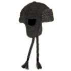   Fairisle Texture Knit Button Top Trapper Hat with Sherpa Lining   Grey