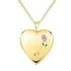    14k Gold and Sterling Silver Mom Rose Heart Locket Necklace