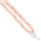 goldia Sterling Silver Peach Cultured Pearl/Rose Quartz Bracelet