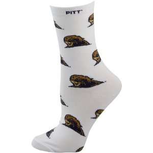  Pittsburgh Panthers Ladies White All Over Logo Mid Calf 