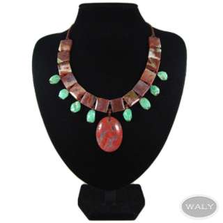 Red Stone Canyon Jasper Hand crocheted Necklace  