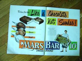 1950 Mars Candy Bar Ad Like A Chocolate Nut Sundae  