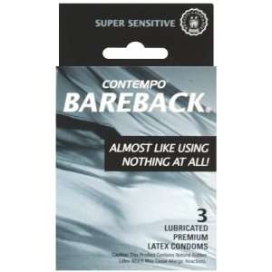  Contempo Bareback Condom   box of 3 Health & Personal 
