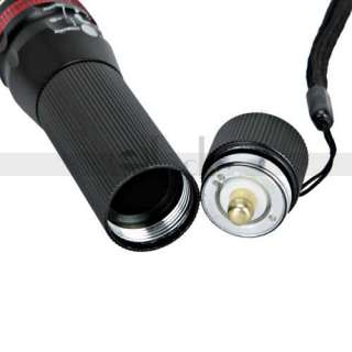   CREE Q5 LED Flashlight Torch Zoomable Focus Adjust AA Red Ring  