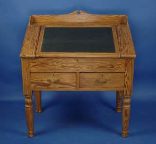 Antique Victorian Solid Pine Clerks Desk Bureau  