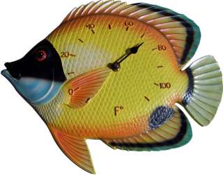 New Indoor   Outdoor Tropical Fish Clock or Thermometer  