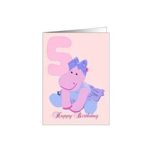  Happy 5th Birthday Hippo Card: Toys & Games